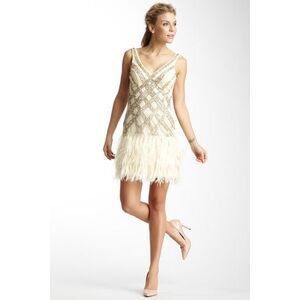 Sue Wong Ostrich Feather Dress Size 4